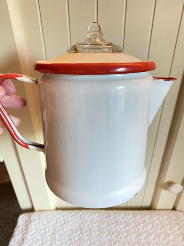 Vtg white red - white, rustic